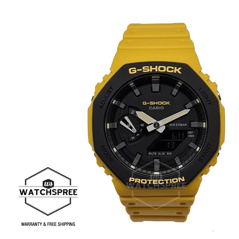 Casio G-Shock Carbon Core Guard Structure Special Color Series Yellow Resin Band Watch GA2110SU-9A GA-2110SU-9A