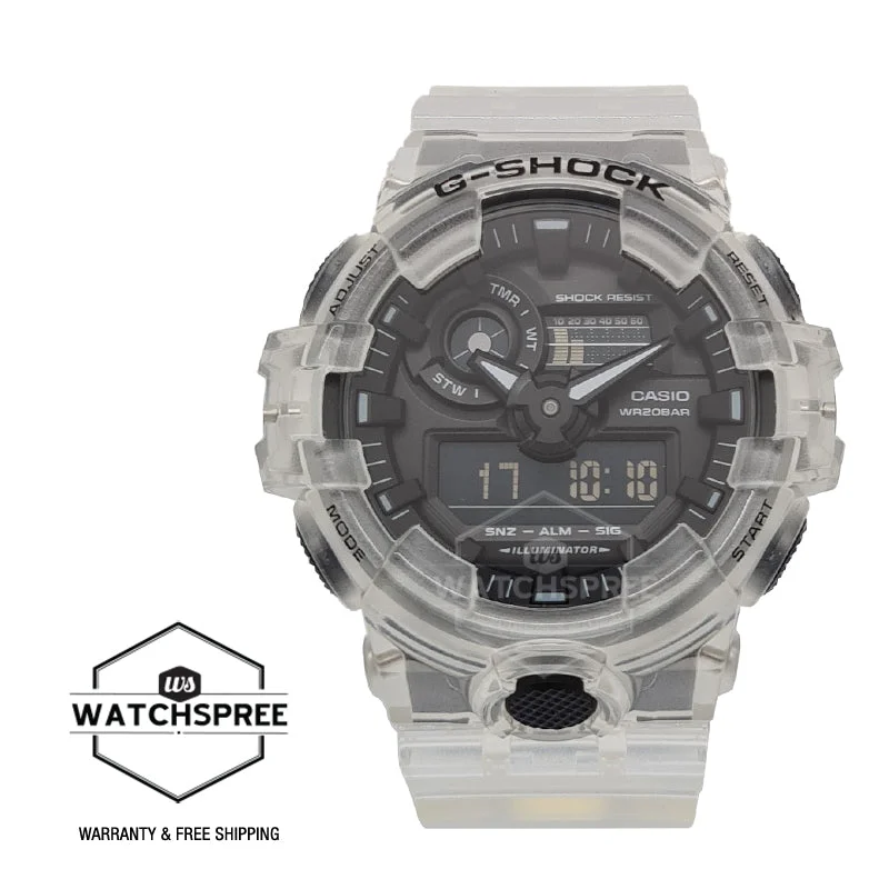 Casio G-Shock Transparent Pack Series GA-700 Lineup White Semi-Transparent Resin Band Watch GA700SKE-7A GA-700SKE-7A