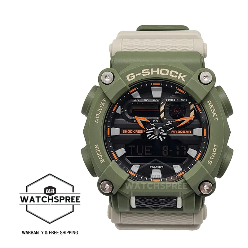 Casio G-Shock GA-900 Lineup HIDDEN COAST Theme Green Resin Band Watch GA900HC-3A GA-900HC-3A