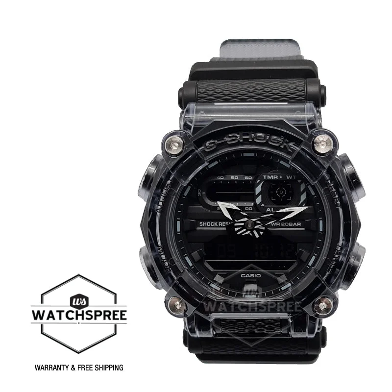 Casio G-Shock Transparent Pack Series GA-900 Lineup Grey Semi-Transparent Resin Band Watch GA900SKE-8A GA-900SKE-8A