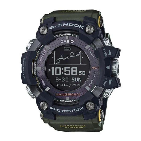 Casio G-Shock Master of G Rangeman Carbon Fiber Insert Green Resin Band Watch GPRB1000-1B GPR-B1000-1B