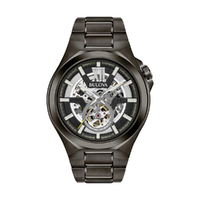 Maquina Skeleton Black Dial Bracelet