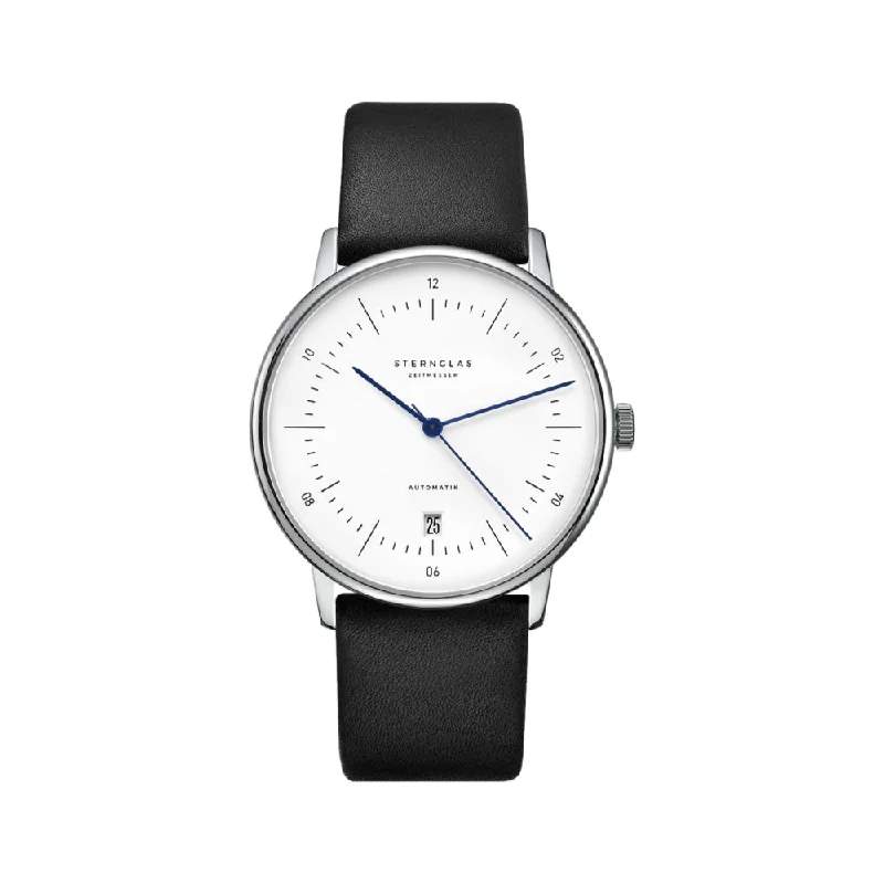 Naos Automatik White Dial Black Strap