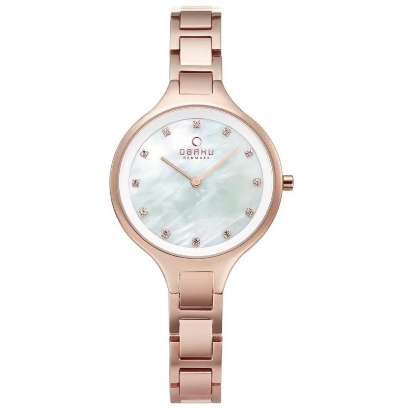 Obaku Iris-Fuscia Stainless Steel Mother Of Pearl Dial V218LXVWSV