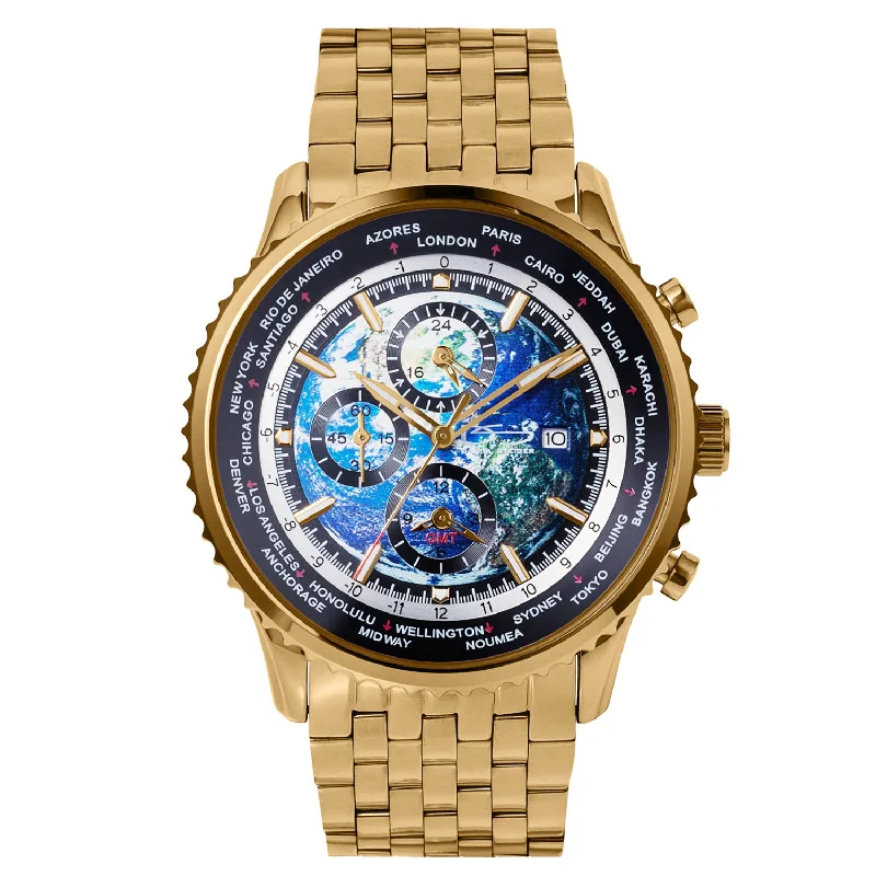 World Time Gold Men's Watch